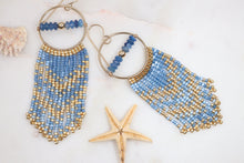 Load image into Gallery viewer, Kyanite Beaded Hoop Earrings