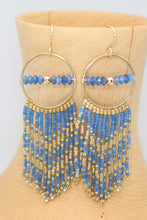 Load image into Gallery viewer, Kyanite Beaded Hoop Earrings