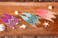 Load image into Gallery viewer, Mermaid Tail Seed Bead Earrings