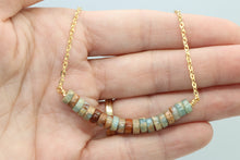 Load image into Gallery viewer, Aqua Terra Jasper Gemstone Bar Necklace