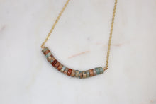 Load image into Gallery viewer, Aqua Terra Jasper Gemstone Bar Necklace