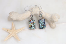 Load image into Gallery viewer, Rectangle Sterling Silver Abalone Shell Earrings