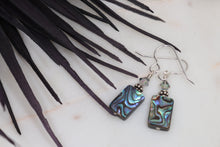 Load image into Gallery viewer, Rectangle Sterling Silver Abalone Shell Earrings