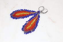 Load image into Gallery viewer, Rainbow Feather Fringe Earrings