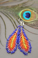 Load image into Gallery viewer, Rainbow Feather Fringe Earrings