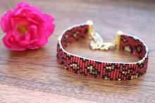 Load image into Gallery viewer, Leopard Print Seed Bead Bracelet