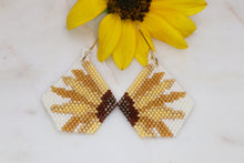 Load image into Gallery viewer, Seed Bead Sunflower Earrings