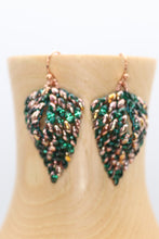 Load image into Gallery viewer, Tara Emerald Green & Copper Beaded Earrings