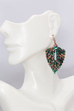 Load image into Gallery viewer, Tara Emerald Green & Copper Beaded Earrings