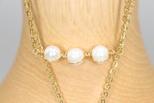 Load image into Gallery viewer, Wire Wrapped Freshwater Pearl Bar Necklace