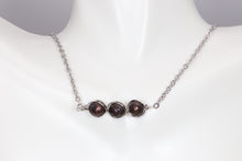Load image into Gallery viewer, Wire Wrapped Peacock Freshwater Pearl Bar Necklace