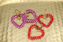 Load image into Gallery viewer, Open Heart Beaded Earrings