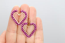 Load image into Gallery viewer, Open Heart Beaded Earrings