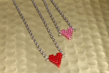 Load image into Gallery viewer, Dainty Beaded Heart Necklaces