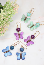 Load image into Gallery viewer, Purple Lepidolite Butterfly Earrings