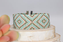 Load image into Gallery viewer, Southwest Boho Cuff Style Bracelet, Tribal Seed Bead Jewelry, Hippie Beaded Adjustable Bracelet, Gift for Her