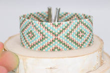 Load image into Gallery viewer, Southwest Boho Cuff Style Bracelet, Tribal Seed Bead Jewelry, Hippie Beaded Adjustable Bracelet, Gift for Her