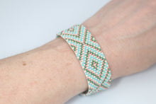 Load image into Gallery viewer, Southwest Boho Cuff Style Bracelet, Tribal Seed Bead Jewelry, Hippie Beaded Adjustable Bracelet, Gift for Her