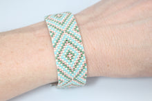 Load image into Gallery viewer, Southwest Boho Cuff Style Bracelet, Tribal Seed Bead Jewelry, Hippie Beaded Adjustable Bracelet, Gift for Her