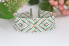 Load image into Gallery viewer, Southwest Boho Cuff Style Bracelet, Tribal Seed Bead Jewelry, Hippie Beaded Adjustable Bracelet, Gift for Her