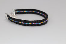 Load image into Gallery viewer, Dainty Black Rainbow Seed Bead Bracelet