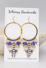 Load image into Gallery viewer, Blue Blaze Seed Bead Earrings