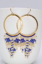 Load image into Gallery viewer, Blue Blaze Seed Bead Earrings