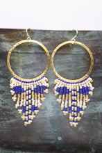 Load image into Gallery viewer, Blue Blaze Seed Bead Earrings