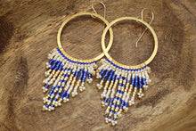 Load image into Gallery viewer, Blue Blaze Seed Bead Earrings