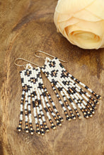 Load image into Gallery viewer, Into the Wild Leopard Seed Bead Fringe Earrings