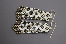Load image into Gallery viewer, Into the Wild Leopard Seed Bead Fringe Earrings