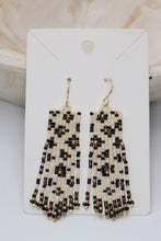 Load image into Gallery viewer, Into the Wild Leopard Seed Bead Fringe Earrings