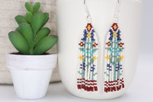 Load image into Gallery viewer, Bright & Bold Floral Seed Bead Statement Earrings