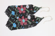 Load image into Gallery viewer, Long Beaded Flower Earrings