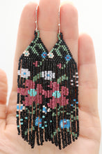 Load image into Gallery viewer, Long Beaded Flower Earrings