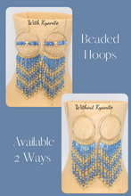 Load image into Gallery viewer, Kyanite Beaded Hoop Earrings