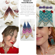 Load image into Gallery viewer, Mermaid Tail Seed Bead Earrings