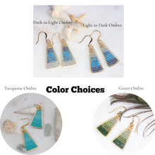 Load image into Gallery viewer, Blue Ombre Triangle Earrings