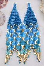 Load image into Gallery viewer, Mermaid Tail Seed Bead Earrings