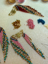 Load image into Gallery viewer, Butterfly Fringe Seed Bead Beaded Earrings