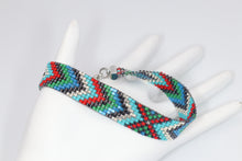 Load image into Gallery viewer, Southwestern Tribal Seed Bead Bracelet with Adjustable Sizing
