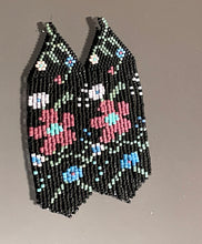 Load image into Gallery viewer, Long Beaded Flower Earrings