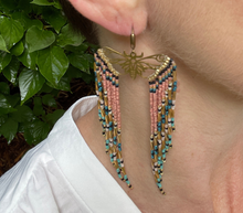 Load image into Gallery viewer, Butterfly Fringe Seed Bead Beaded Earrings