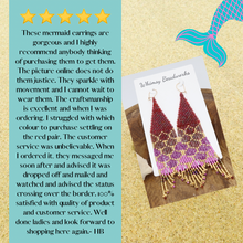 Load image into Gallery viewer, Mermaid Tail Seed Bead Earrings