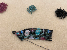 Load image into Gallery viewer, Moody Floral Seed Bead Fringe Earrings