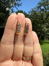 Load image into Gallery viewer, Petals at Dusk Beaded Hoop Earrings | The Twilight Bloom Collection
