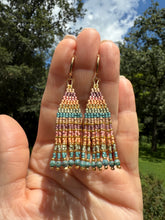 Load image into Gallery viewer, Nightfall Striped Seed Bead Earrings | The Twilight Bloom Collection
