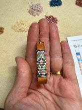 Load image into Gallery viewer, Painted Prairie Leather Beaded Hoop Earrings

