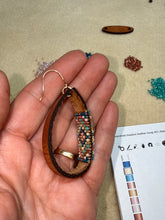 Load image into Gallery viewer, Painted Prairie Leather Beaded Hoop Earrings
