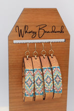 Load image into Gallery viewer, Painted Prairie Leather Beaded Hoop Earrings
